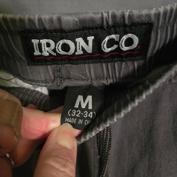 Iron Co Mens Jogger Pants Elastic Waist Drawstring Cargo Style Gray Size M 32 34 - Picture 7 of 12
